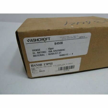 Ashcroft 1/4IN 15PSI 125/250V-AC PRESSURE SWITCH B450B